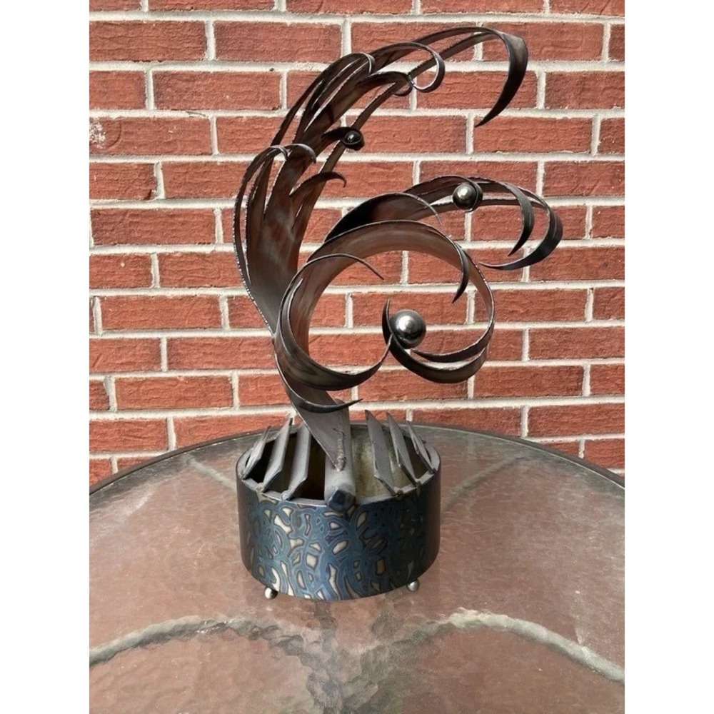Modern Abstract Brutalist Metal Sculpture Steel Similar Swirling Stevlin Yovchev